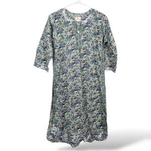 NWT Anokhi Tunic S straight Cut Floral Split Side‎